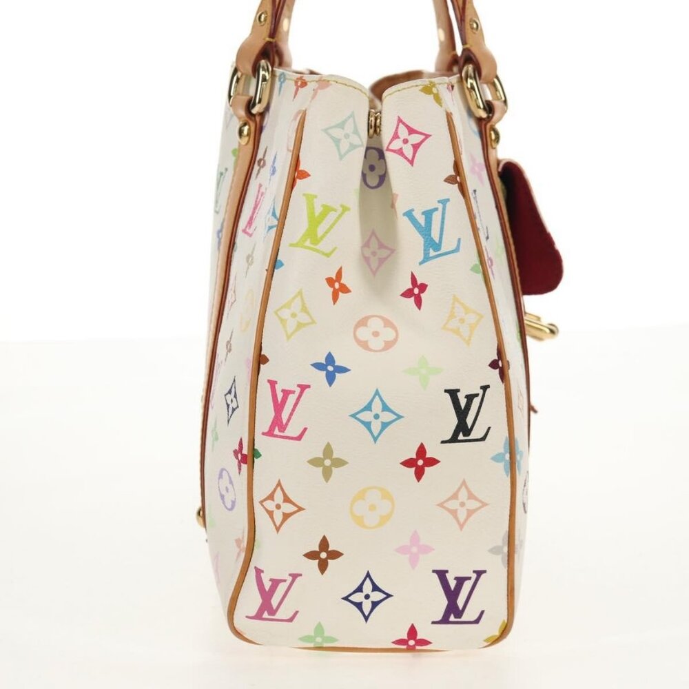 LOUIS VUITTON Monogram Multicolor Aurelia MM Tote Bag White M40094 Auth ka465V - Picture 5 of 16